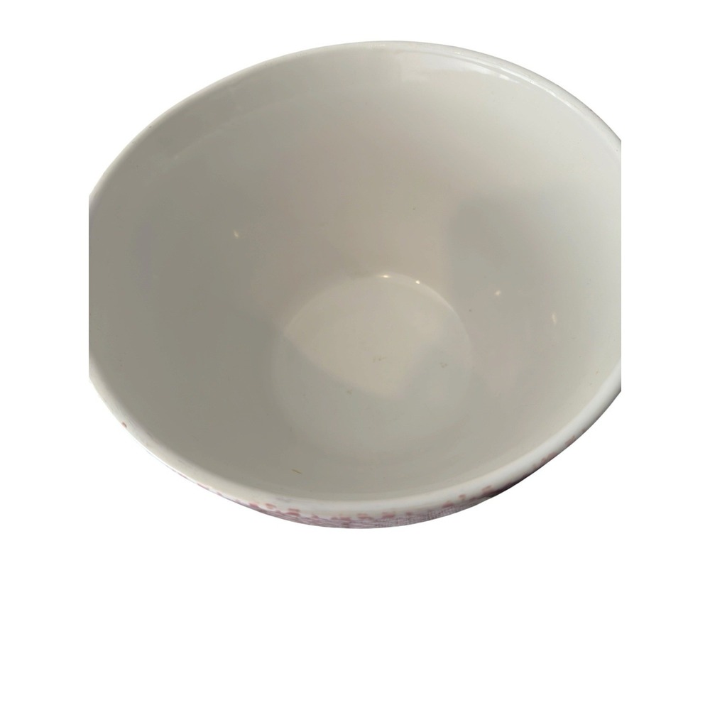 3‎ Piece Pink Heart Spongeware Mixing Bowl Pink White Vintage Cottagecore - Picture 3 of 7